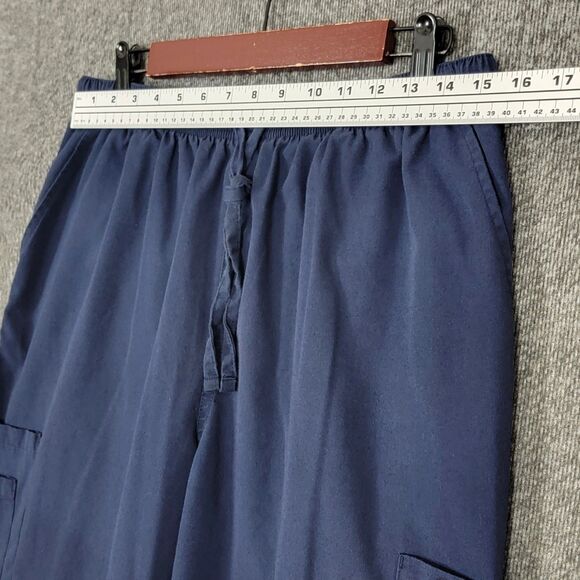 Dagacci Scrub Pants Womens XL Blue Elastic Waist Drawstring Medical Nursing - Picture 3 of 13